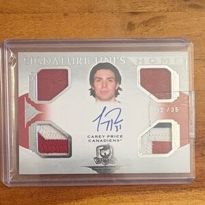 Signed Carey Price Canadiens Multi-Patch Hockey Card /35